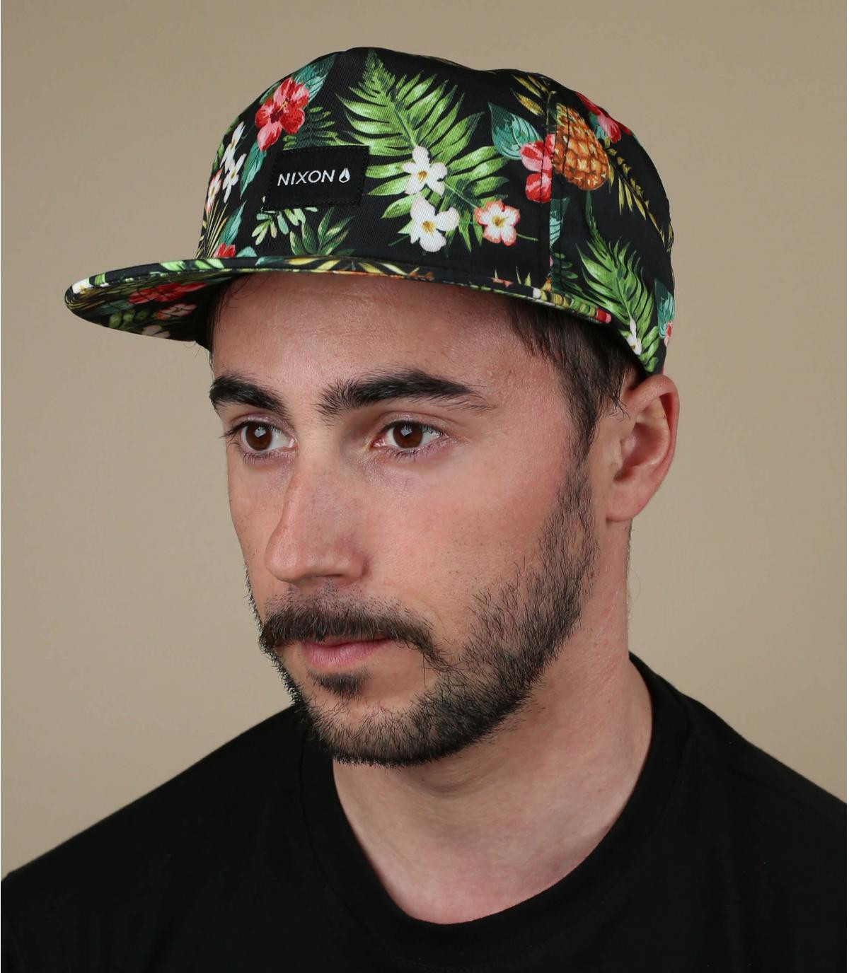 casquette fleurs Nixon Tropics Snapback black